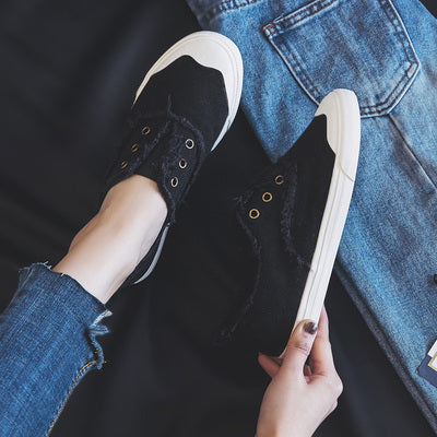 Spring And Autumn White Shoes All-match Canvas Shoes Tide